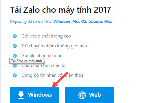 Hướng dẫn cài Zalo trên máy tính bước 1