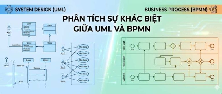 Phân tích sự khác biệt giữa UML và BPMN
