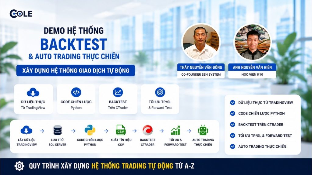 DEMO HỆ THỐNG BACKTEST & AUTO TRADING THỰC CHIẾN | Python + TradingView + CTrader + AI Coding